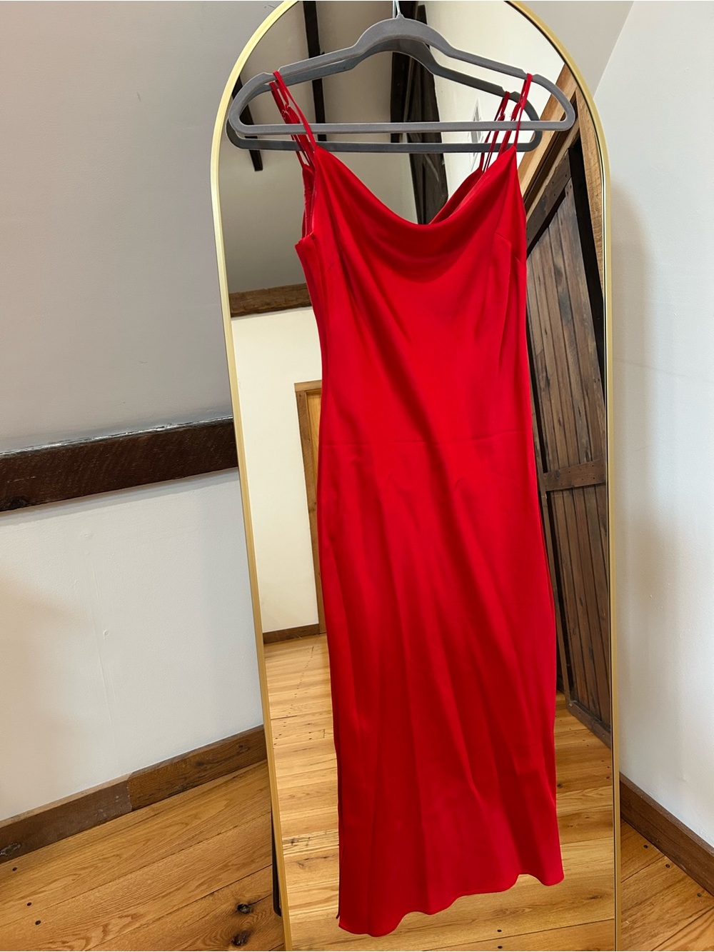 Express Satin Cowl Neck Red Dress. Women’s Small. EUC